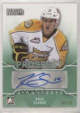 2015-16 Leaf ITG Heroes & Prospects Prospect Emerald 20/20 Kale Clague Auto 1h5