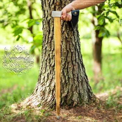 Axe Head Handle Hiking Sticks Wooden Walking Stick Handmade gift Sheath Birthday