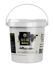 Premium Wagyu Beef Tallow | Rendered | 1.5 lb Tub | Rich & Buttery | High in ...