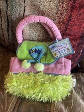 Ganz Webkinz Plush Pet Carrier Green Pink Purse Bag HC100 NWT Code NEW