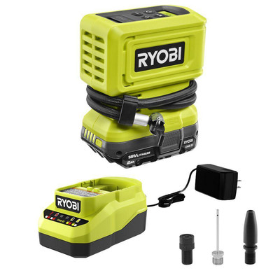 #ad #ad RYOBI Cordless 18V High Pressure Inflator Kit with 2.0 Ah Battery and Charger $88.57