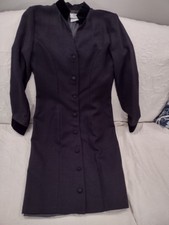 Vintage Laura Ashley Black Wool Maxi Dress Long Sleeve Button Front sz. 4 sheath