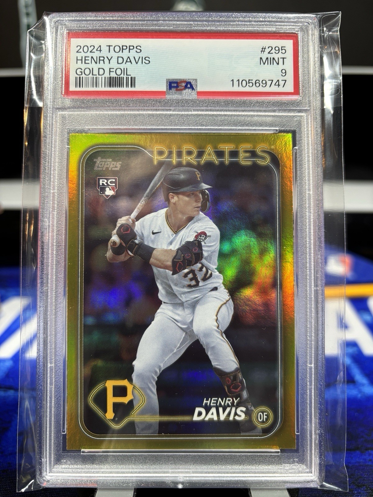 2024 Topps Series 1 Henry Davis #295 Gold Foil Parallel Rookie RC PSA 9 Pirates