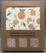 Swedish Dishcloths - Orange & White - 3 Designs - 12 piece pack