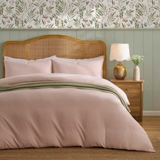 NEW IN PACK  DUSK Blush Pink Gingham 100% Cotton King Size Duvet Cover Set