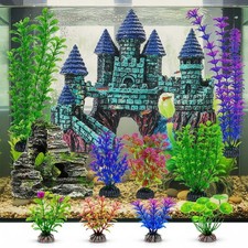 13 Pieces Aquarium Decorations Kit, Fish Tank Decorations Set Small Resin Cas...