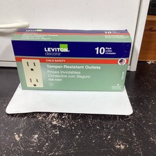 Leviton Decora T5325-TMP 15A 125V Tamper Resistant Outlet Light Almond 10 PACK