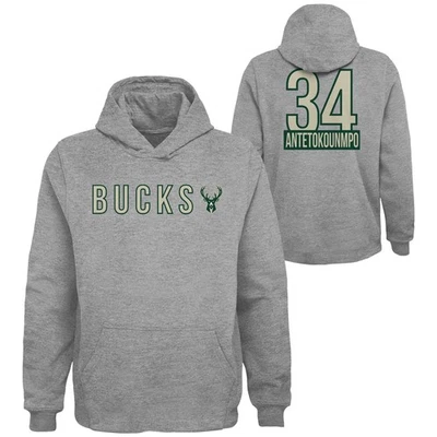 NBA Hoody Milwaukee Bucks Giannis Antetokounmpo grau Pullover Kaputzenpullover - Bild 1 von 3