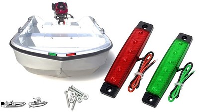 Tree Leds Marine Boat led Navigation Stern Bow lights, Green & Red 