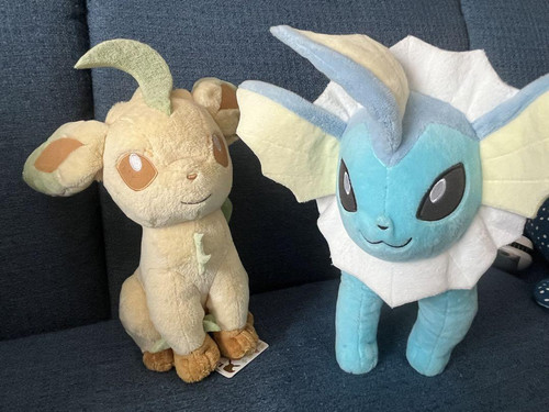 Leafeon & Vaporeon Plush Toy Set Pokemon Clean Tag Included