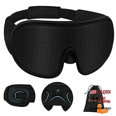 Sleep Mask, Super Soft 3D Contoured Cup Sleeping Mask, Upgraded 100% Blockout
