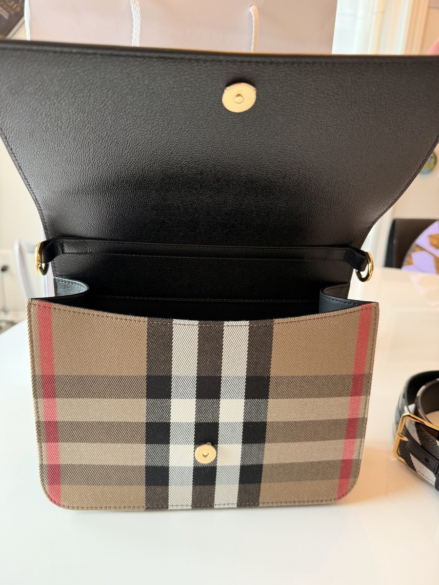 バッグ Burberry Medium Check Bowling Bag in Dark birch brown - Women | Burberry
