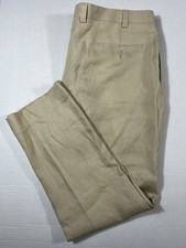 Men's Calvin Klein Beige Creme 100 Linen Pants 36X31 Lightweight Quiet Luxury