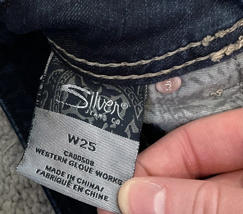 Silver Jeans Womens 27 Blue Suki Capri Dark Wash Stretch Denim Pants - Image 4 of 4