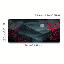 1 Large-sized Esports Gaming Mouse Pad Featuring a Moonlit Night Landscape wit