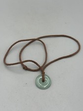 Natural A Grade Ice Oil Green Jadeite Ping An Kou Pendant Chinese Lucky Jade 