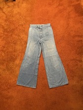 Vintage 70s Women  s Wrangler Bell Bottom Flare Denim Jeans 28x29