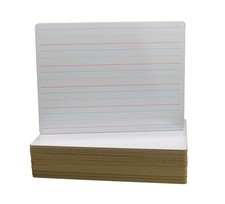 Flipside - 12034 Red and Blue Ruled Plain Dry Erase Board, 9 x 12 Inches, Whi...