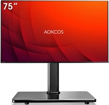 Swivel Universal TV Stand for 32-75 inch TVs with Tilt Down/Up, 8 Levels Heig...