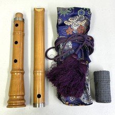 Wada Gakki Shakuhachi 1 Shaku 9 Sun 58cm Wooden With Case