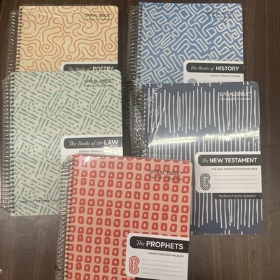SET OF 5 SPIRAL BIBLES