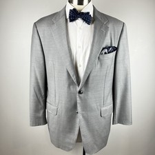 RECENT Hickey Freeman 44R Loro Piana Super 150s gray silver wool sport coat