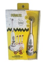 Peanuts Portable Electric Toothbrush Stand 4 Brush Heads Charlie Snoopy New