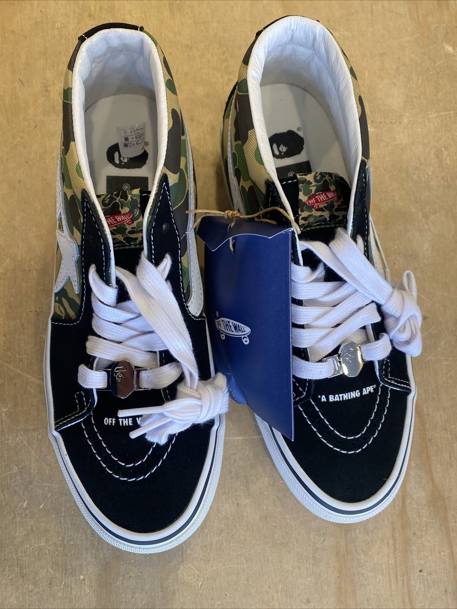 8319) BAPE x VANS Sk8 Mid LX Reissue 83 ABC Camo Green Men's Size