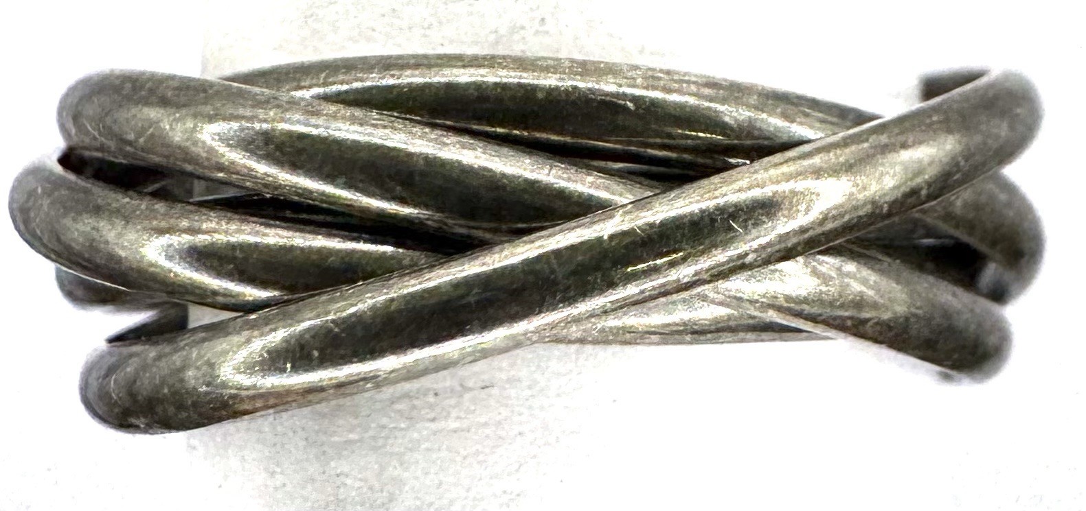 925 Sterling Silver Interlocking Ring 5 Band Sz 9… - image 2