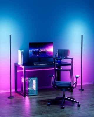 2PCS Corner Floor Lamp,RGB LED Corner Lamp with Remote Control,65'' Color Chan...