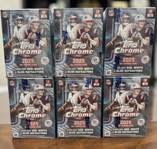 2025 Topps Chrome NFL Blaster Box Lot of 6 Sealed Boxes 