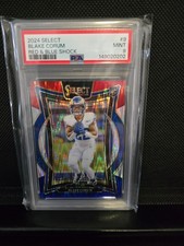 2024 Panini Select - Concourse Blake Corum #9 Red & Blue Shock Prizm (RC)