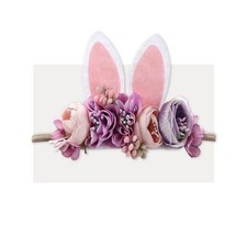 Bunny Ear Headband Girls Flower Crown Spring Bunny Headbands,Newborn Nylon