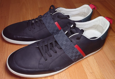 Louis Vuitton Men s Damier Graphite Leather Canvas Low Top Sneakers