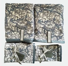 William Morris & Co~2 Bath Towels+2 Hand+2 Tip Towels~Bachelors Button~6 PCs~NWT