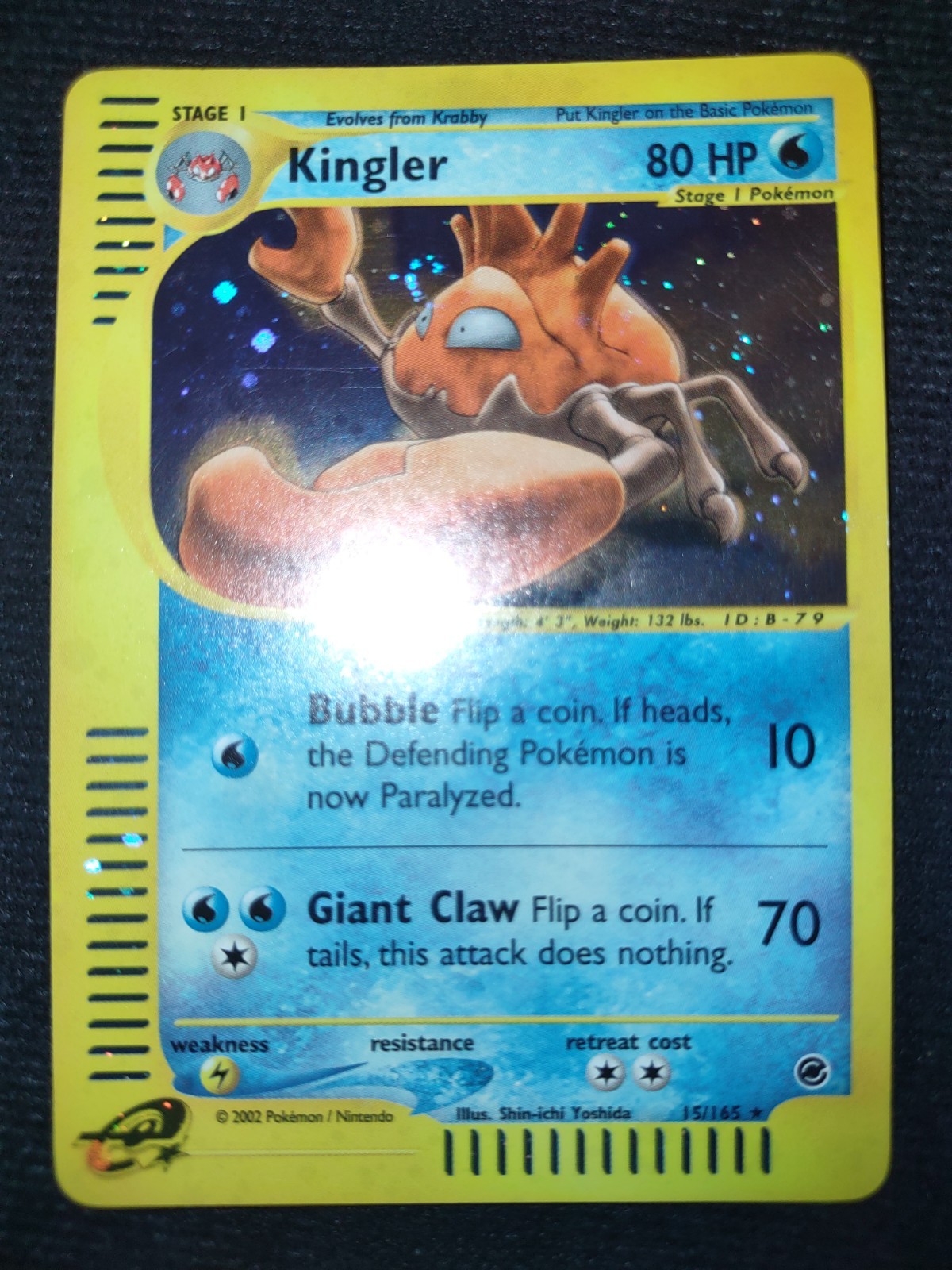 Kingler 15/165 Holo Rare Pokemon Trading Card Game eCard Expedition LP+