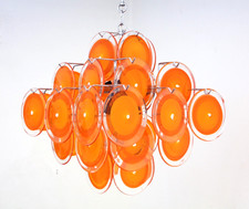 Gino Vistosi | Mid-Century modern Italian Murano Glass disc Chandelier 1960s