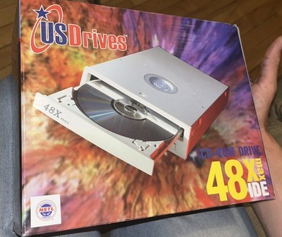 Vintage USDrives 48X Max IDE CD-ROM Drive Retro PC Win 95 98 MS-DOS Open Box