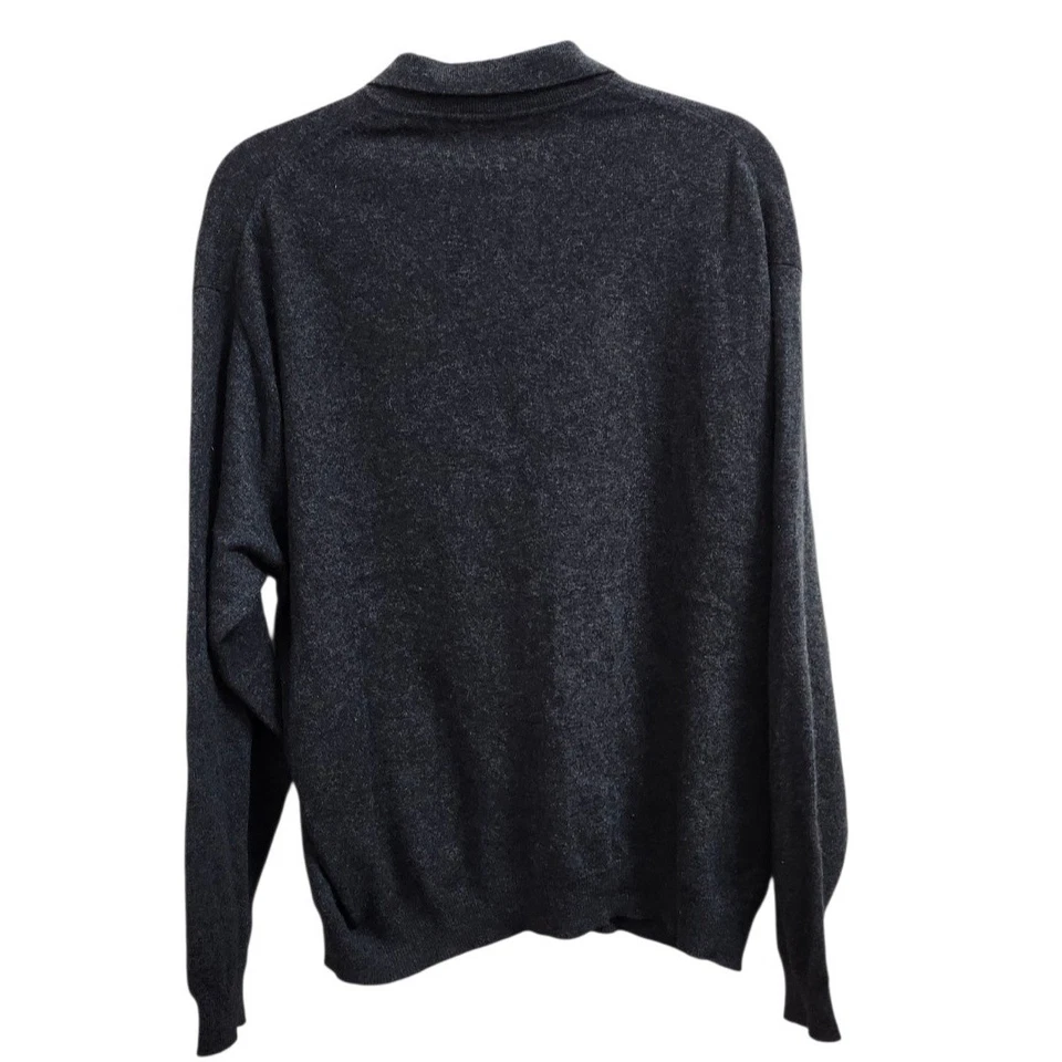 Metropolitan View 100% Cashmere Mens Polo Sweater L Gray Soft Luxury Knit Pullov - Image 4 of 4