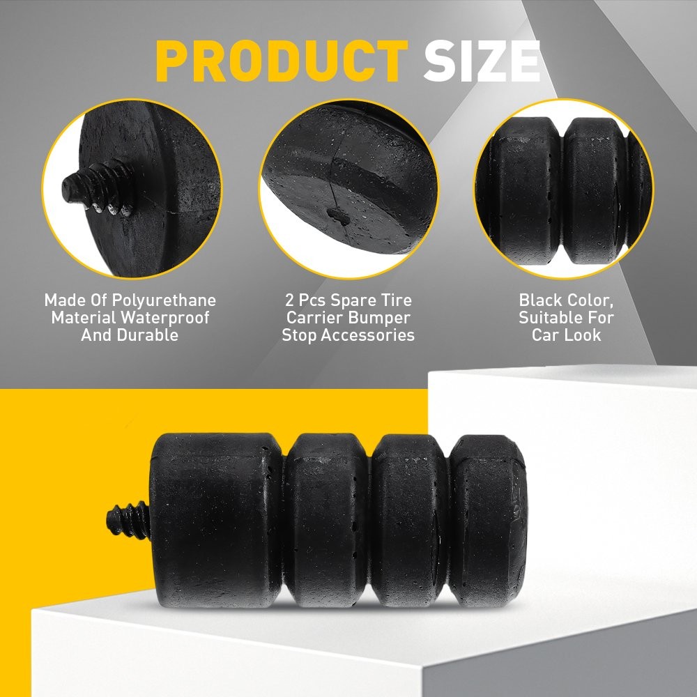 Pack (2) Tailgate Spare Tire Bumper Stop for Jeep Wrangler JL 2018-2023 thumbnail 5