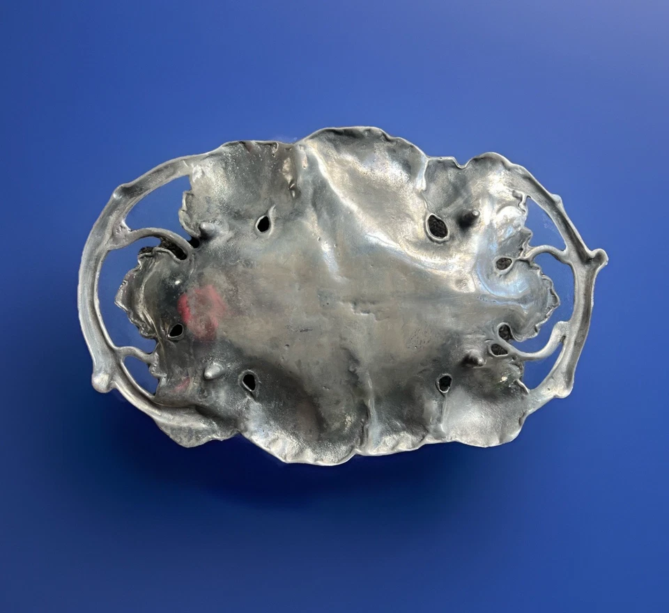 Bandeja para servir vid de aluminio Art Nouveau, 9”x 14”, hojas vides Foto 4 de 4