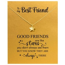 Gifts for Best Friend Star Necklace for Women Friendship Necklace with Gift Card
