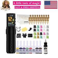 Wireless Tattoo Pen Kit 2000mAh - Professional Tattoo Gun with IPS Screen, 20...