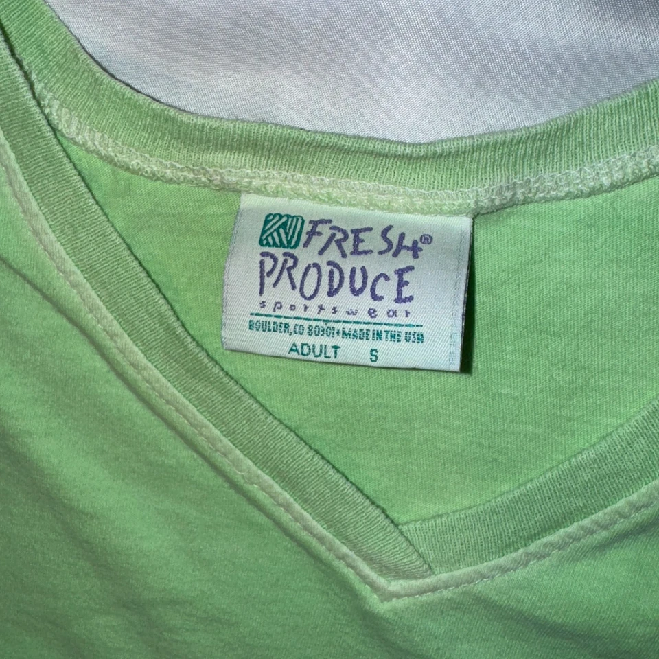 Fresh Produce Y2K Maui Cocktails & Martini Mint Green V-neck Tshirt - Small - Image 3 of 4