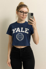 Yale University Navy Crop Tee S UK 10/12 – 100% Cotton, Primark