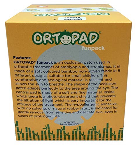 ® Bamboo Fun Pack Eye Patches, 50/Box (Medium Size, 2-4 yrs) Hedgehog Pack