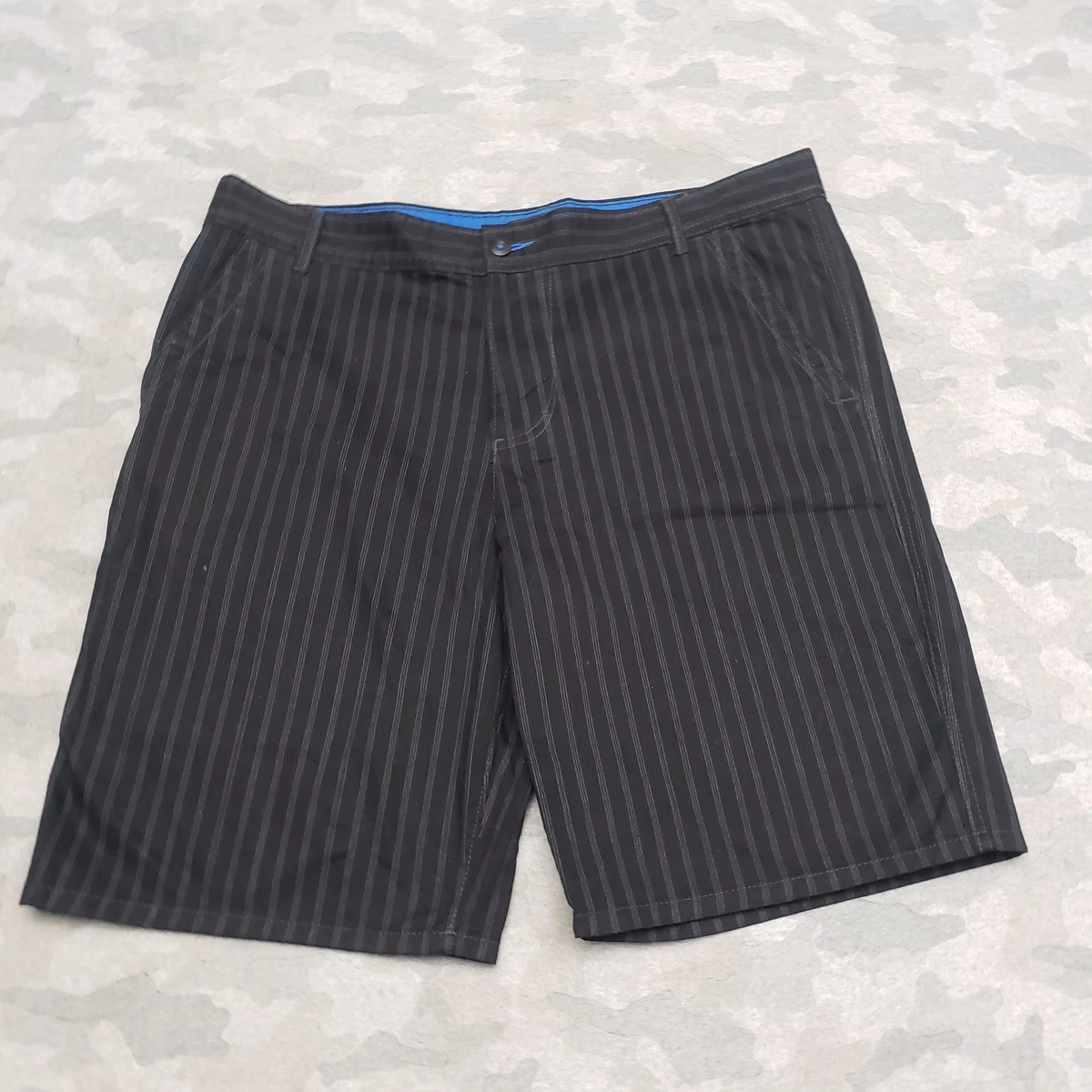 Vintage Ocean Pacific Shorts Mens 38 Black Striped Y2K Surf