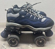 VINTAGE Y2K SKECHERS Rollerskates 4-Wheelers 9540L NAVY/LT GRAY BOYS SIZE 6