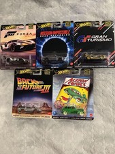 Hot Wheels Premium 2025 Pop Culture L Case - 5 Cars Set With Protectors