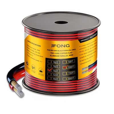 14 Gauge Wire 100FT 14/2 Red Black Electrical Hookup Extension 14AWG 12/24V